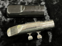 Vintage Metal Bullet Berg Larsen 100/0 Offset M Alto Sax Mouthpece w/ Cap & Ligature